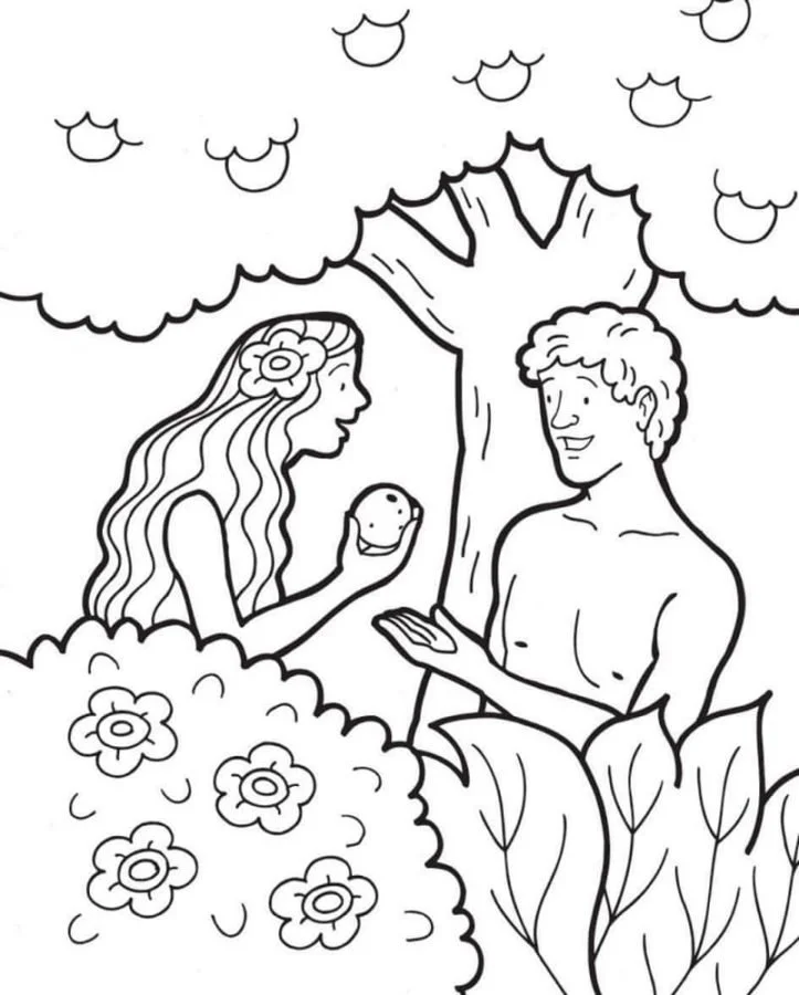 Adam and Eve Coloring Pages