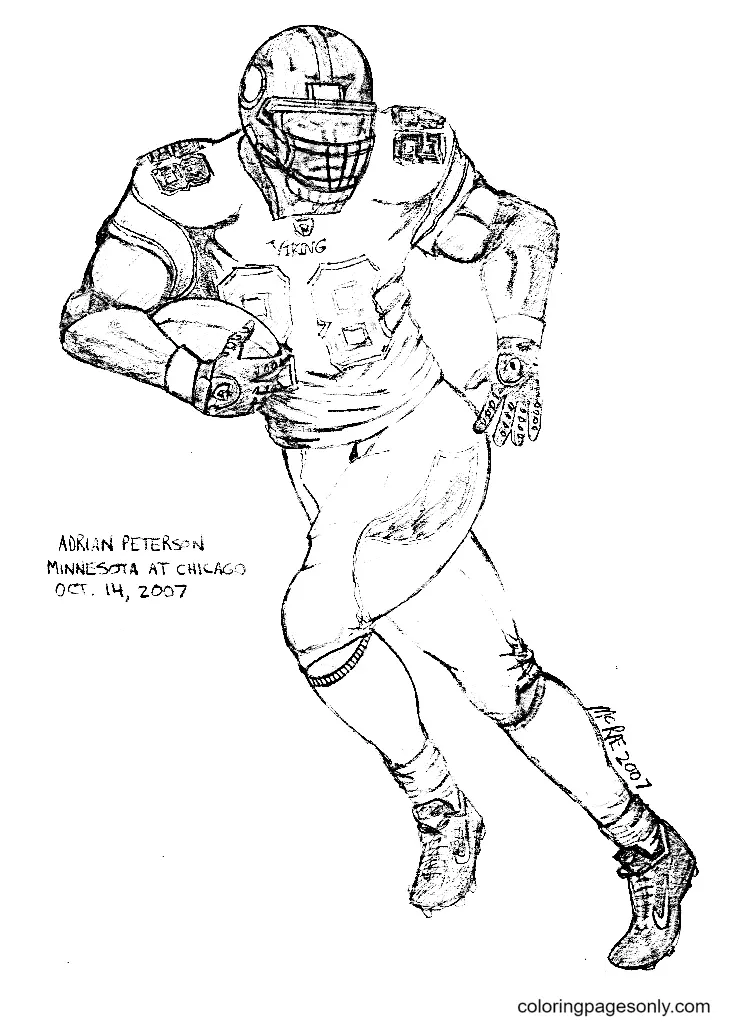 Adrian Peterson Coloring Pages