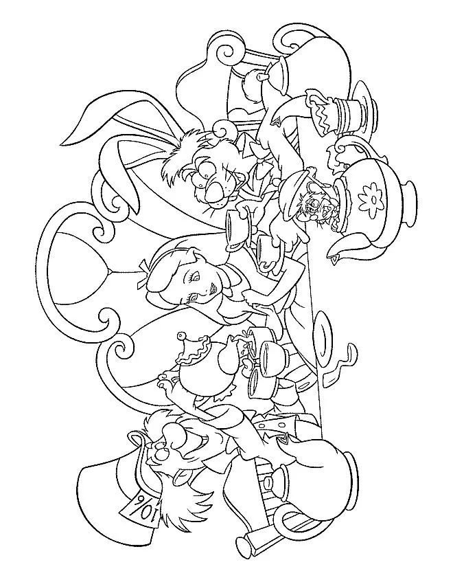 Alice In Wonderland Coloring Pages