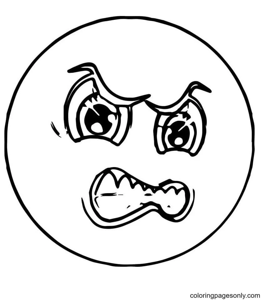 Angry Face Coloring Pages