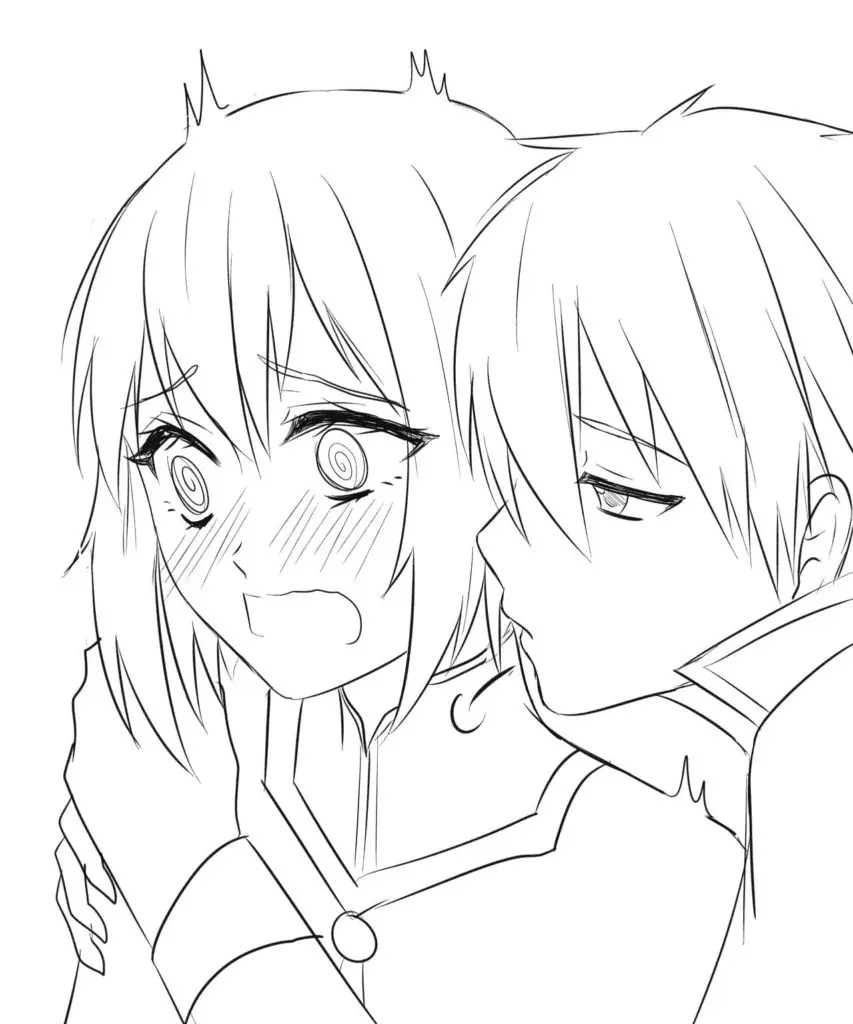 Anime Couple Coloring Pages