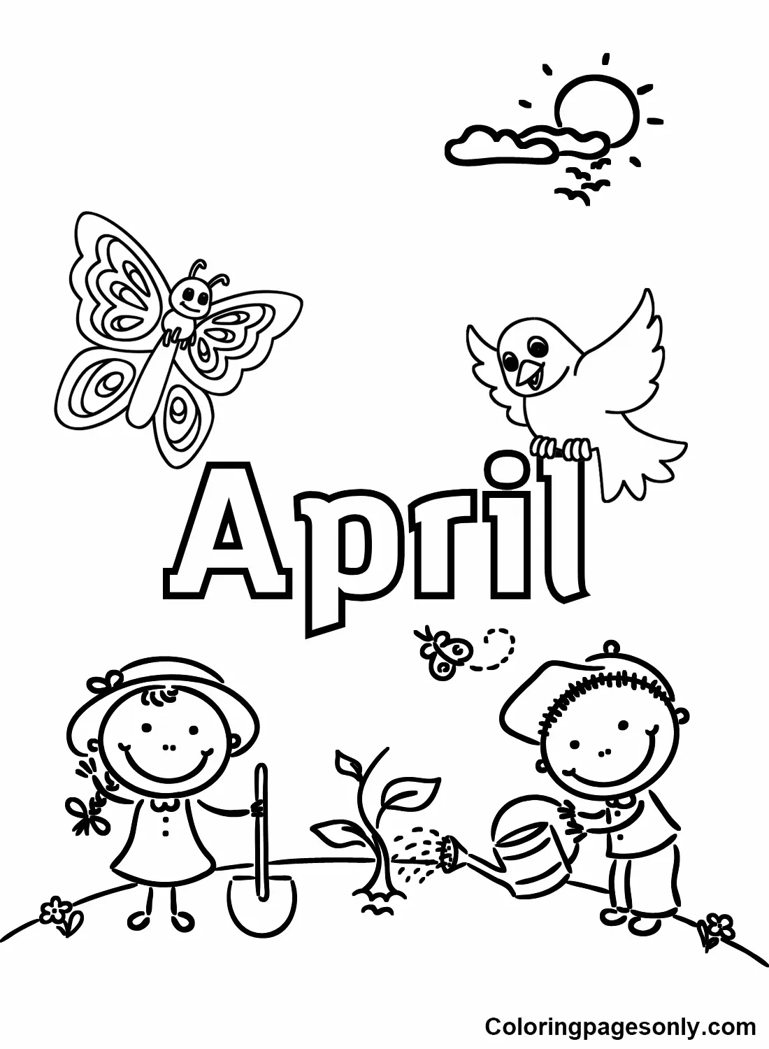 April Coloring Pages
