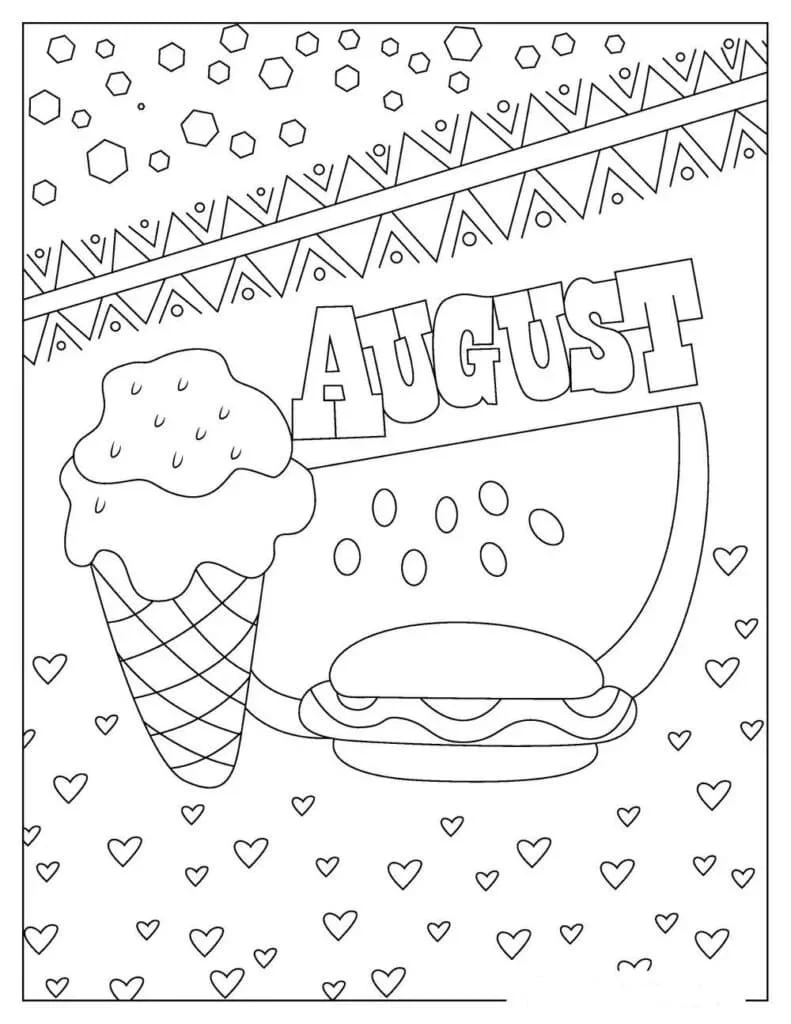 August Coloring Pages