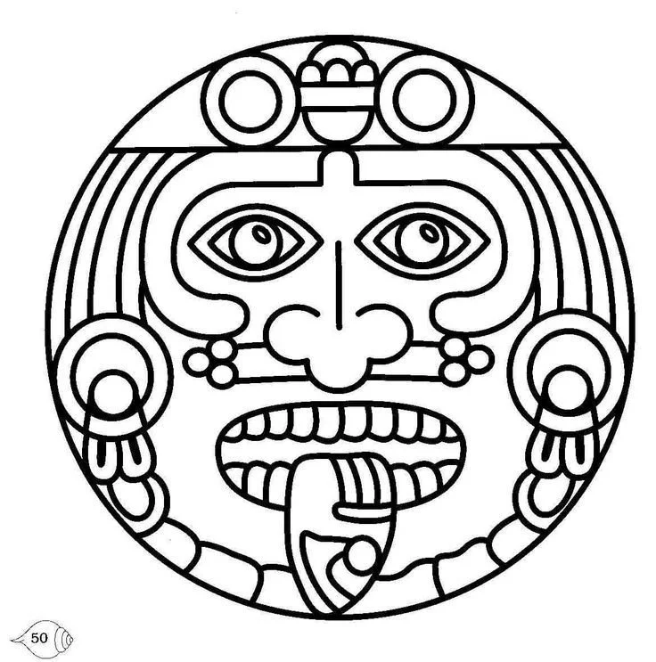 Aztec Calendar Coloring Pages