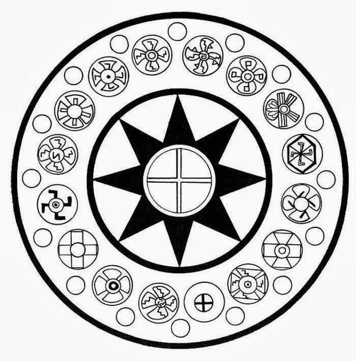 Aztec Calendar Coloring Pages