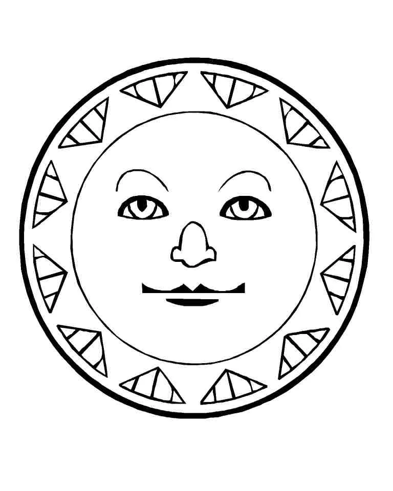 Aztec Calendar Coloring Pages