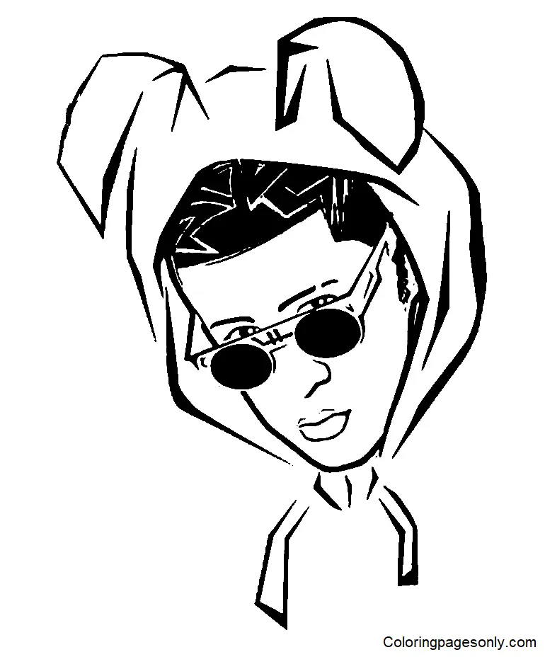 Bad Bunny Coloring Pages