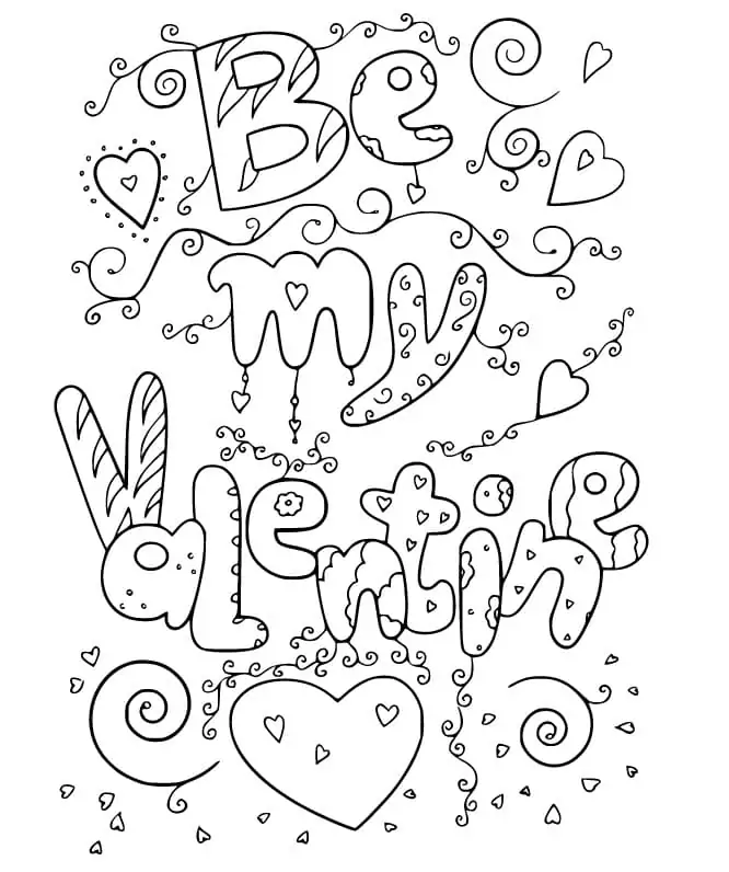 Be My Valentine Coloring Pages