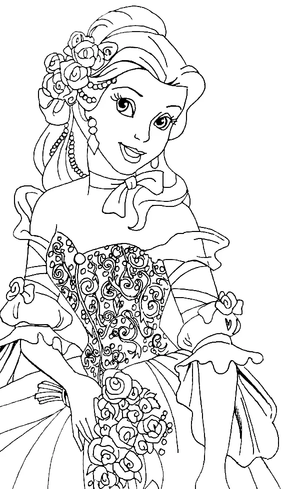 Belle Coloring Pages