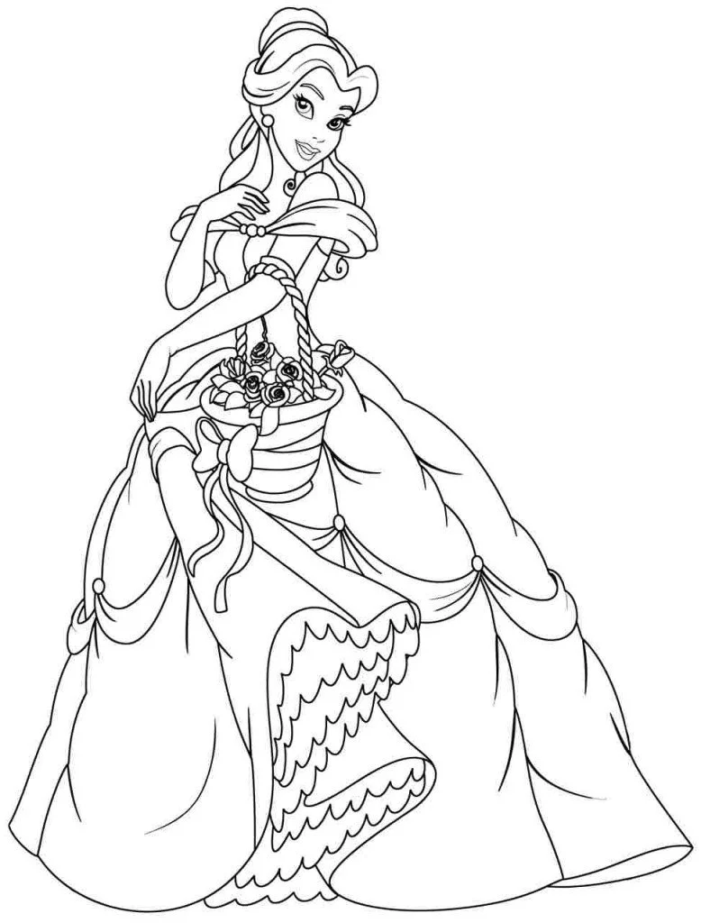 Belle Coloring Pages