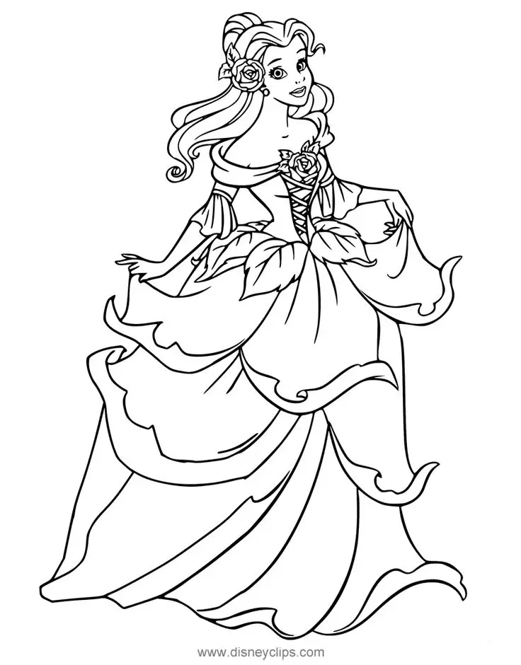 Belle Coloring Pages