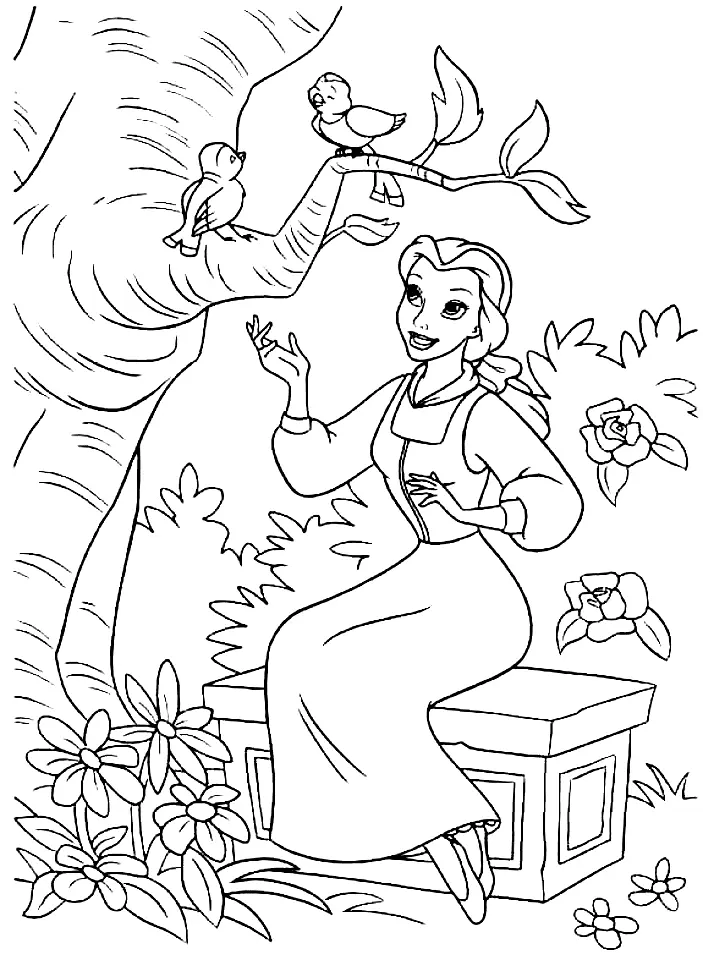 Belle Coloring Pages