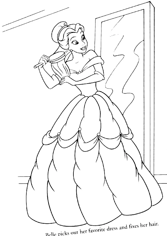 Belle Coloring Pages