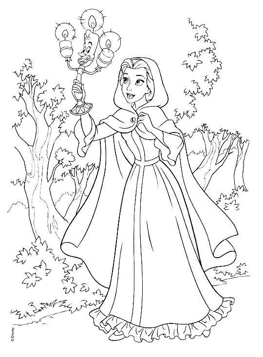 Belle Coloring Pages