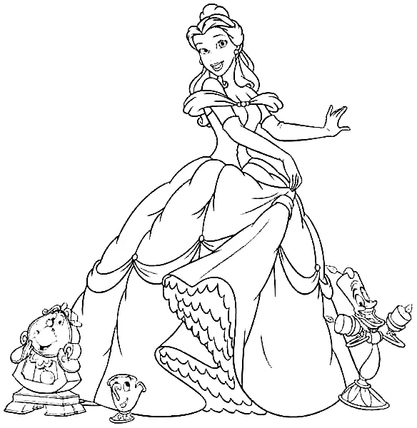 Belle Coloring Pages