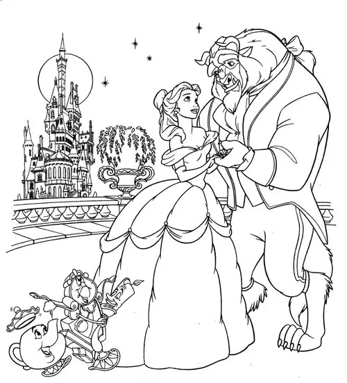 Belle Coloring Pages