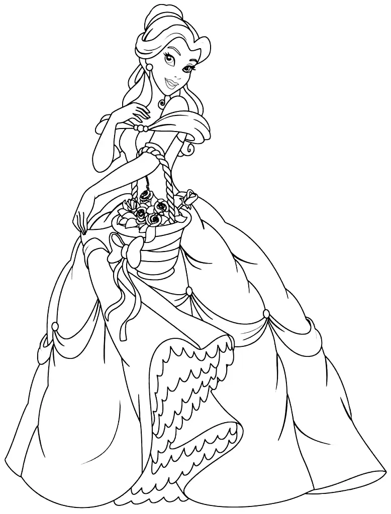 Belle Coloring Pages