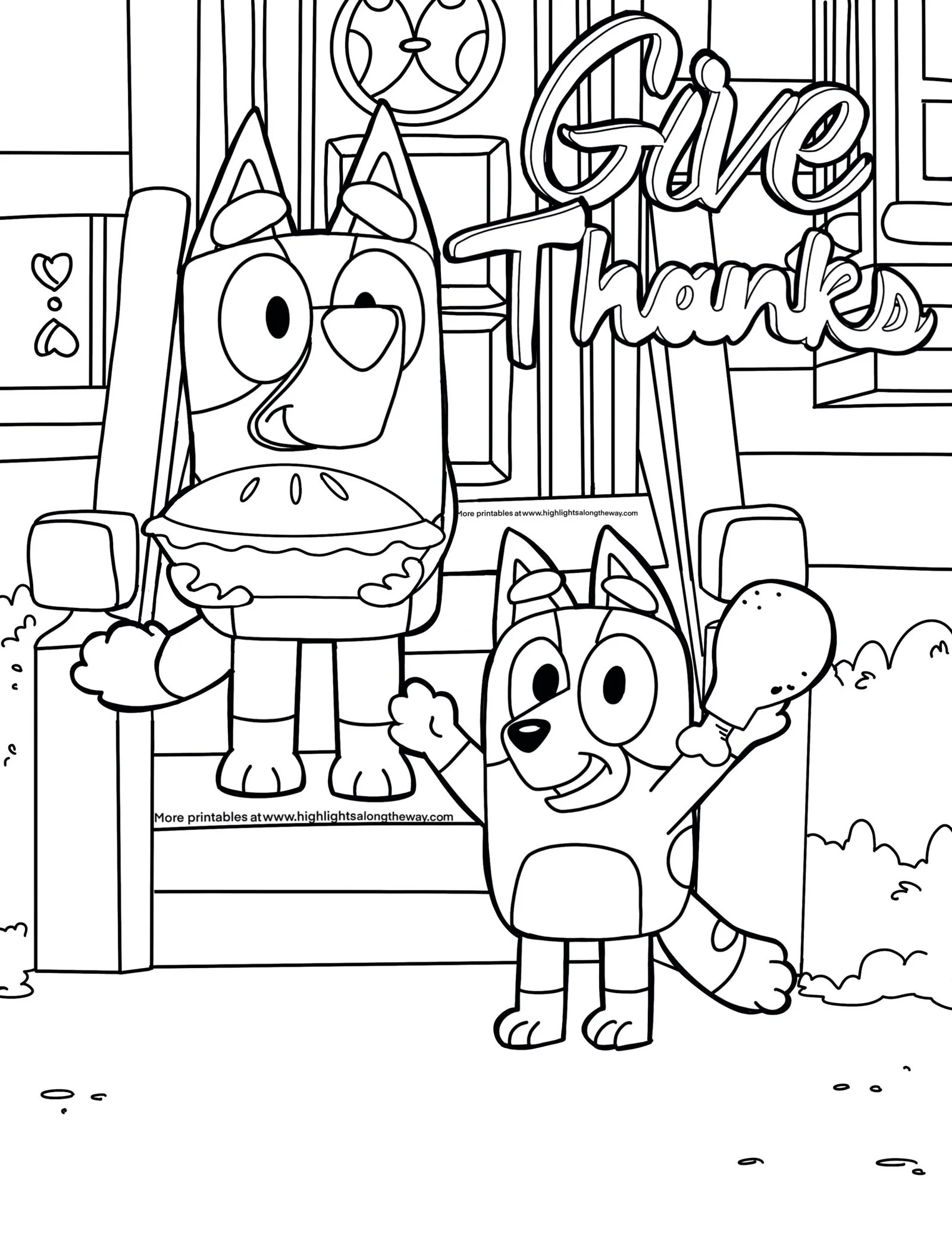 Bluey Bingo Coloring Pages