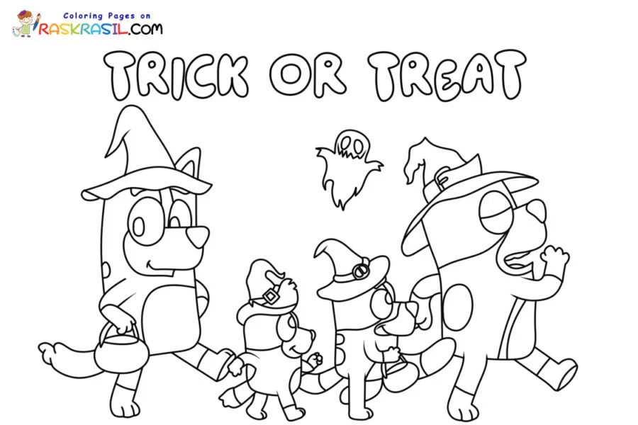 Bluey Halloween Coloring Pages