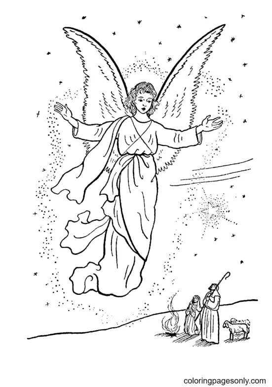 Christmas Angels Coloring Pages
