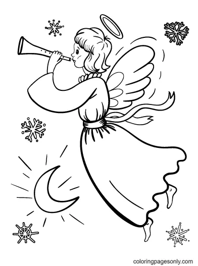 Christmas Angels Coloring Pages