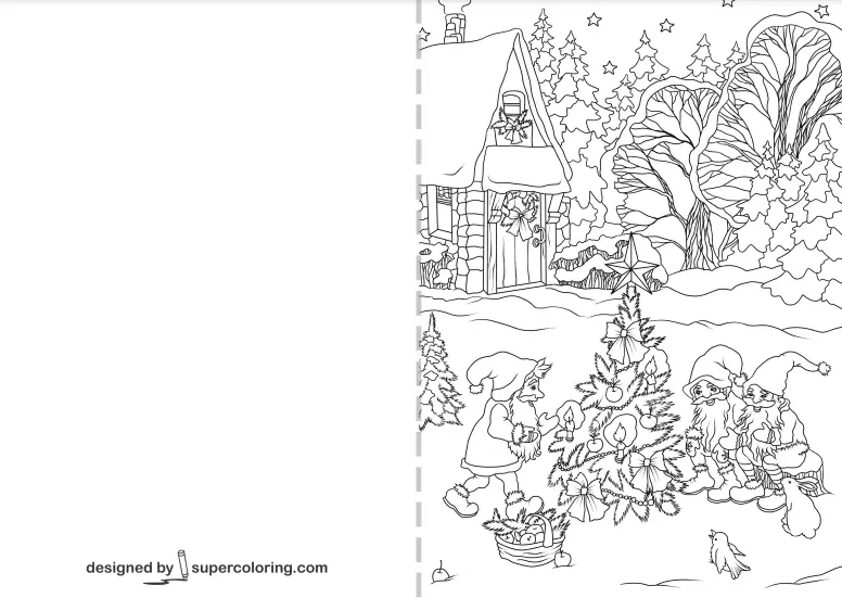 Christmas Cards Coloring Pages