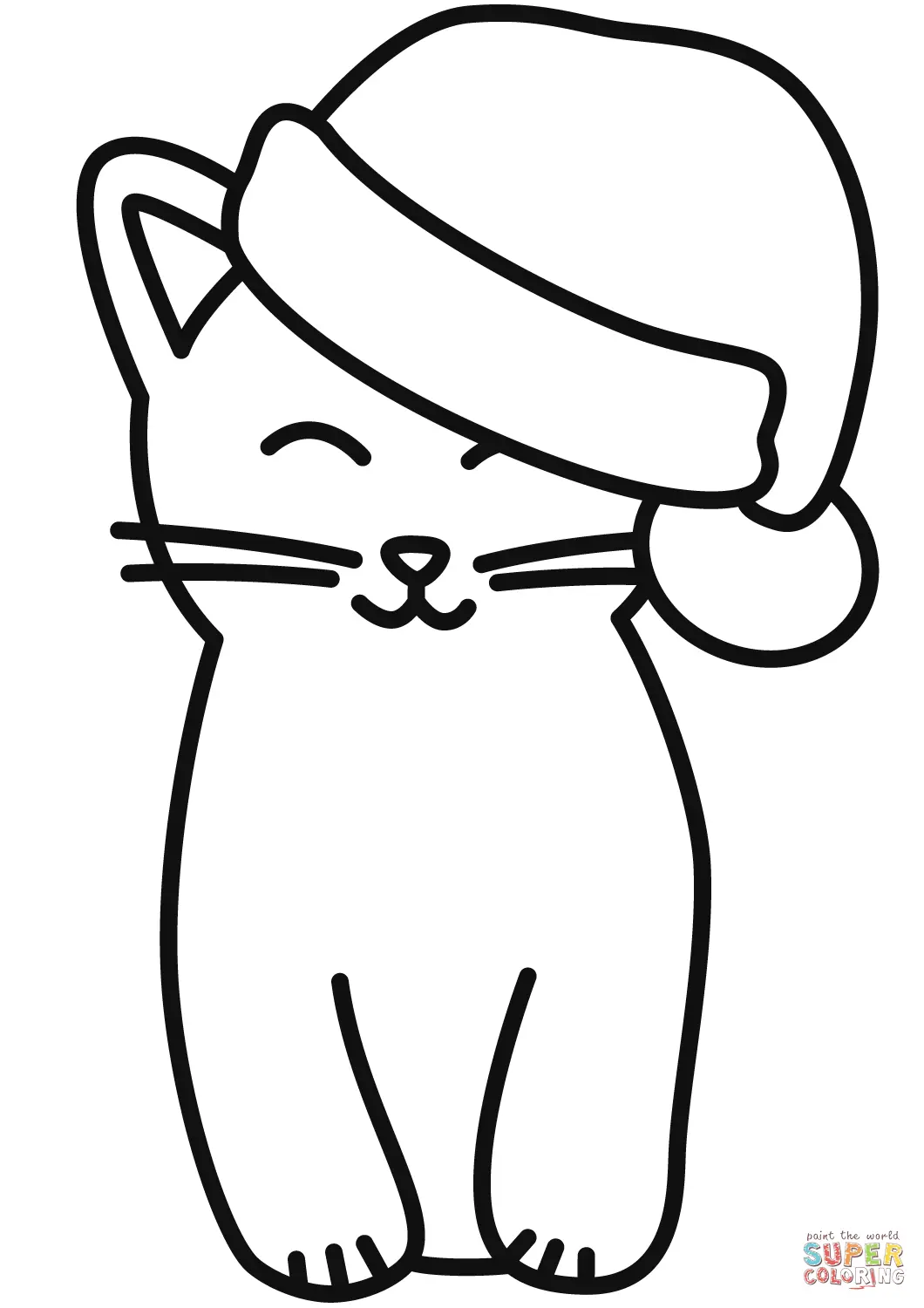 Christmas Cats Coloring Pages