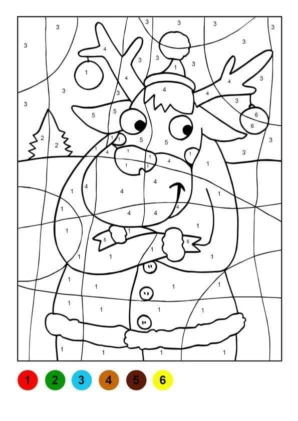 Christmas Color By Number Coloring Pages to Print - Free Printable ...