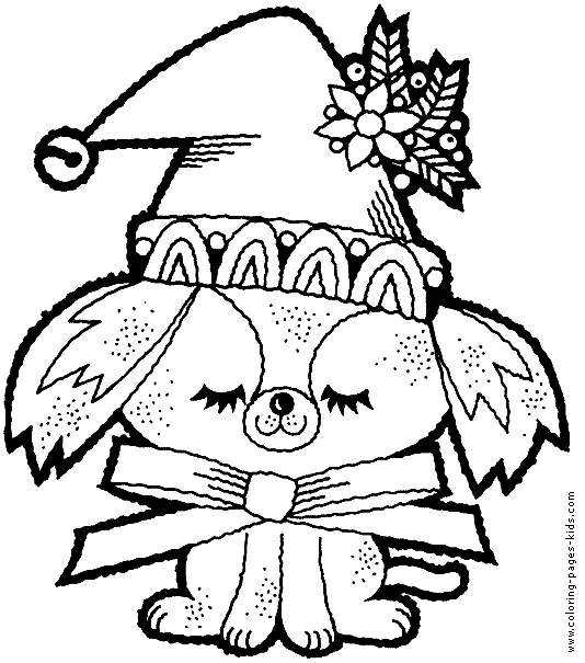 Christmas Dogs Coloring Pages