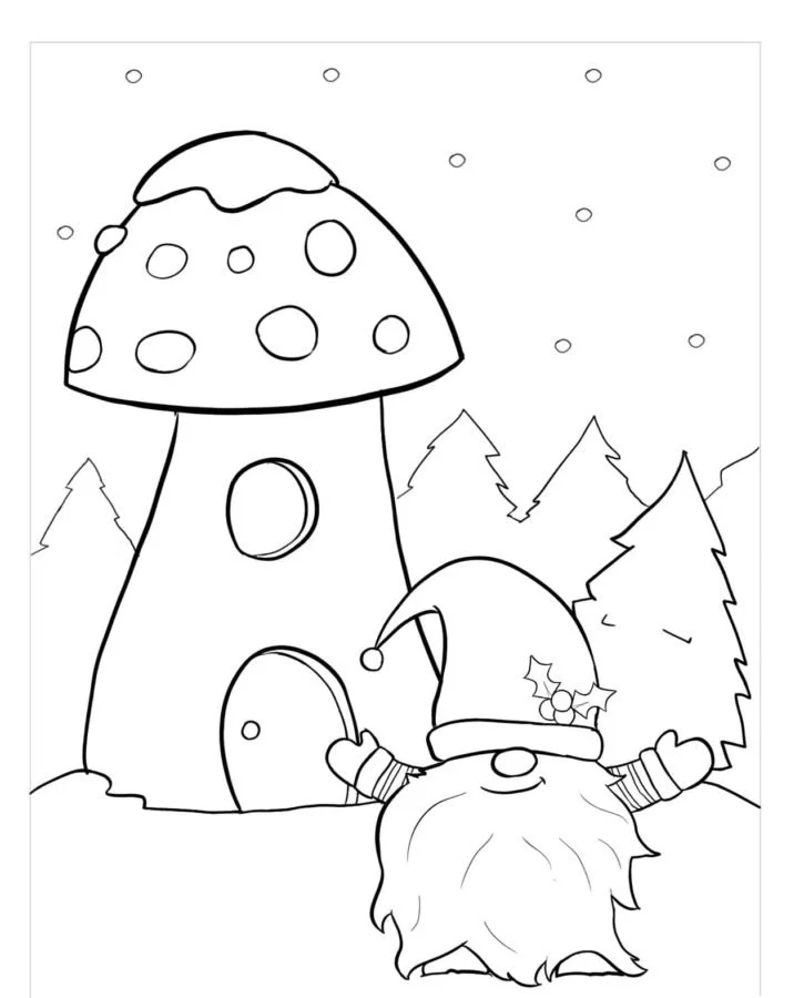 Christmas Gnome Coloring Pages