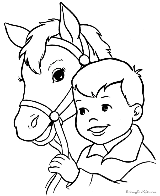 Christmas Horse Coloring Pages