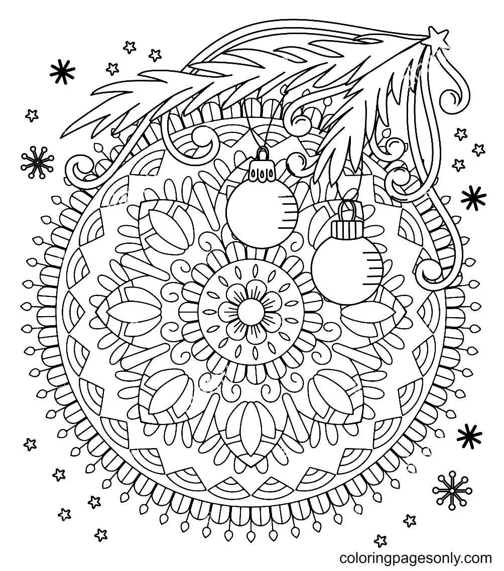 Christmas Mandala Coloring Pages