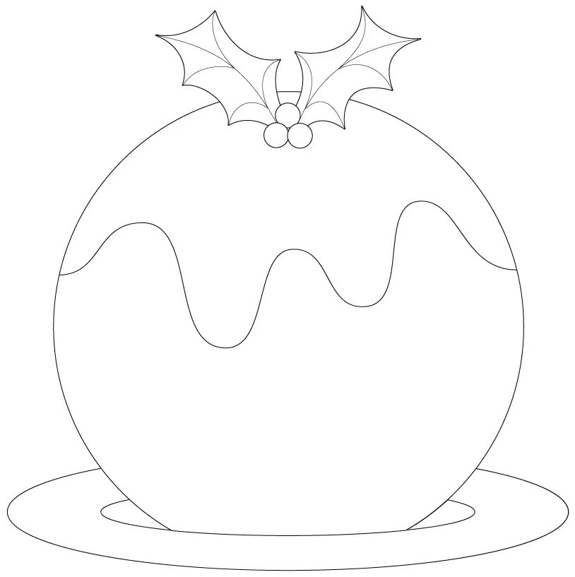 Christmas Pudding Coloring Pages