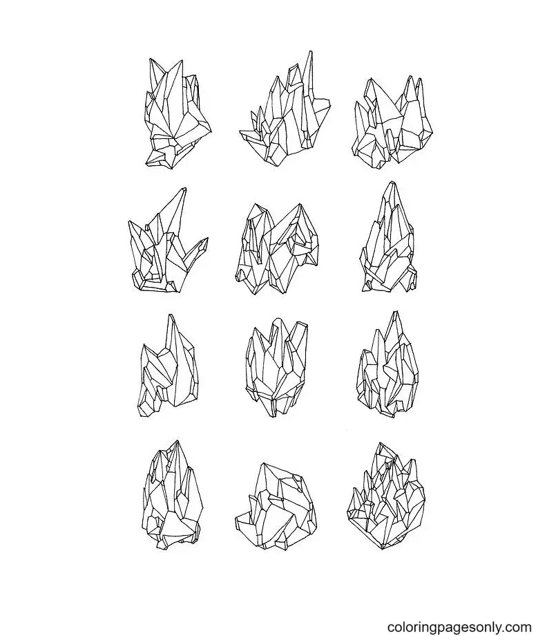Crystal Coloring Pages