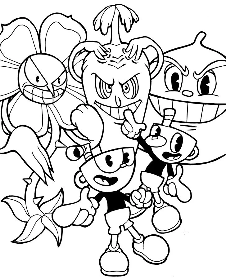 Cuphead Coloring Pages