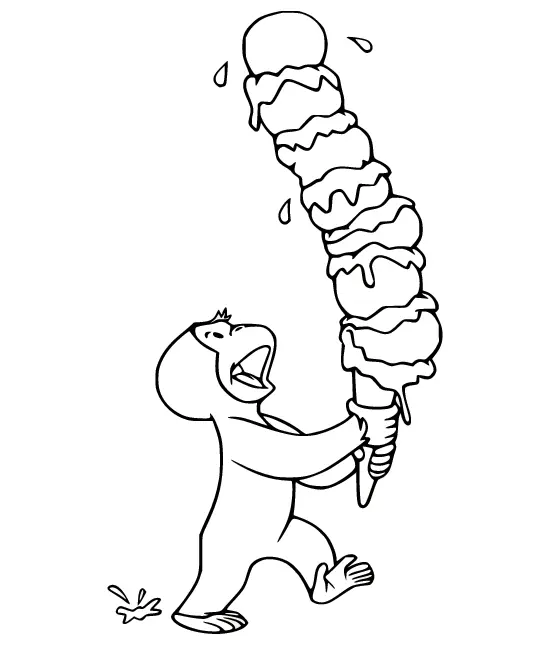 Curious George Coloring Pages