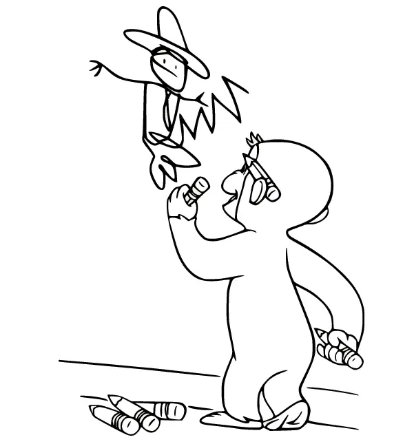 Curious George Coloring Pages