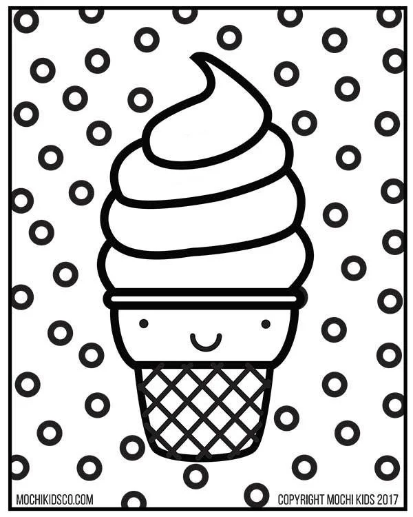 Cute Ice Cream Coloring Pages