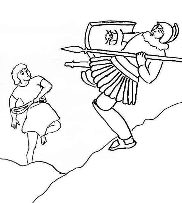 David and Goliath Coloring Pages