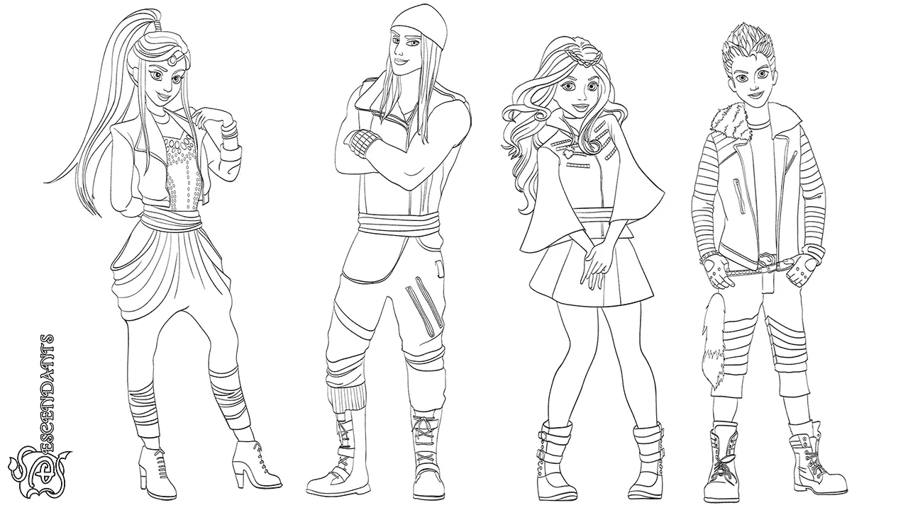 Descendants 3 Coloring Pages