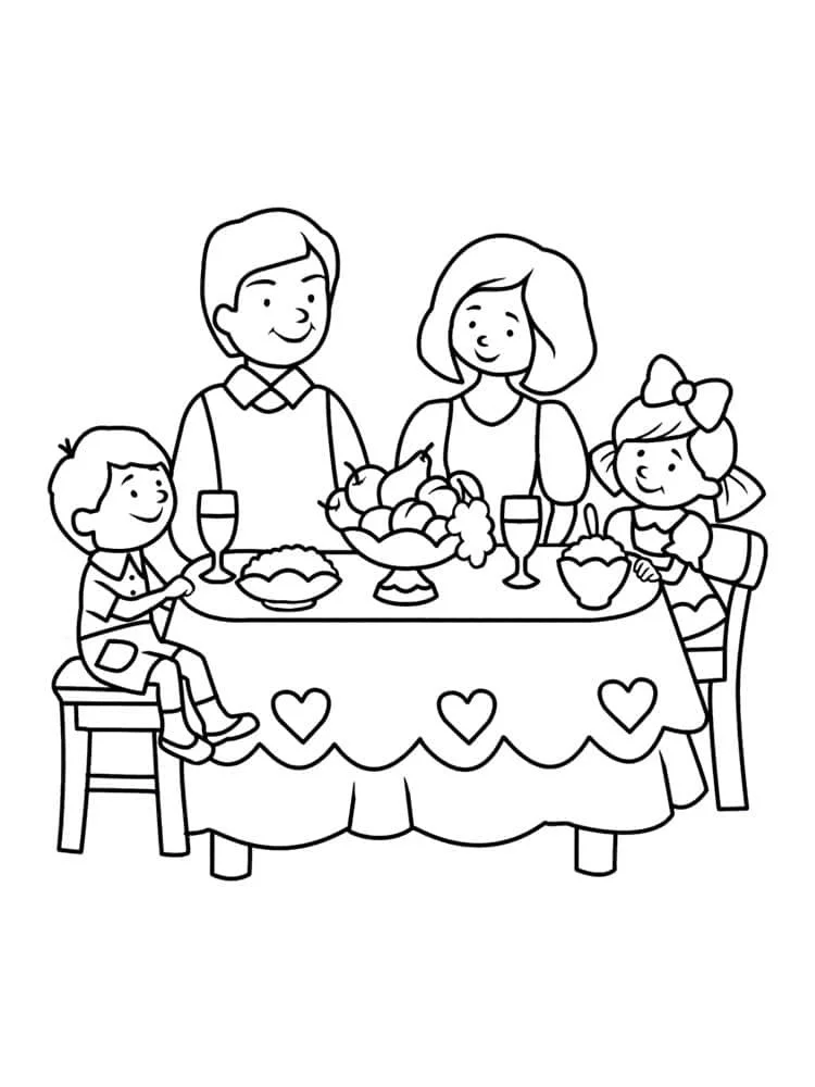 Dining Room Coloring Pages