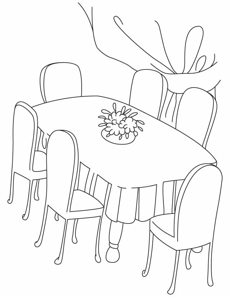 Dining Room Coloring Pages