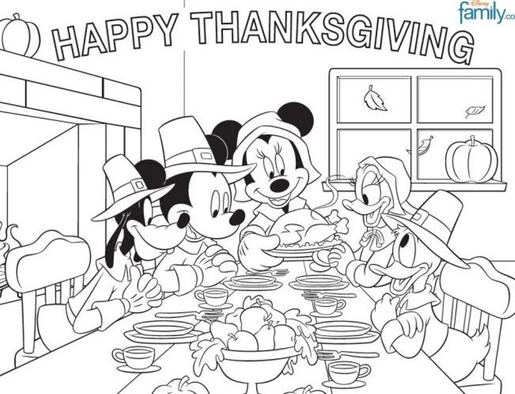 Disney Thanksgiving Coloring Pages