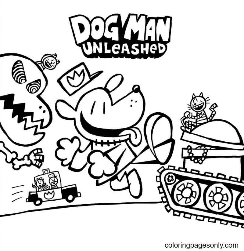 Dog Man Coloring Pages