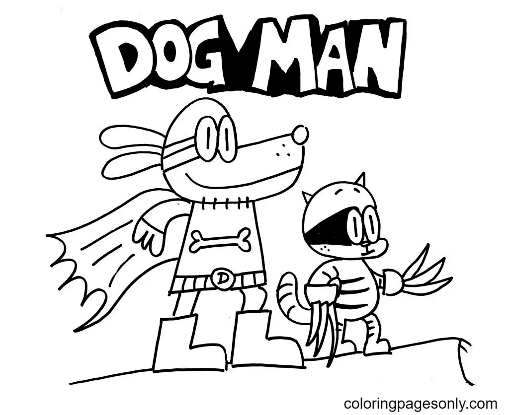 Dog Man Coloring Pages