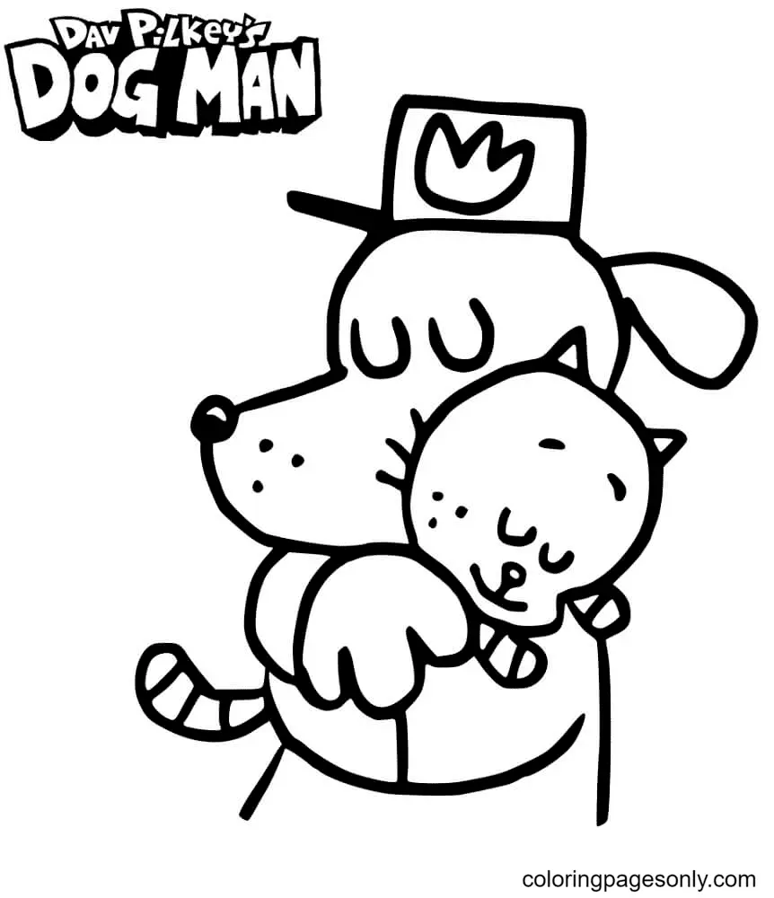 Dog Man Coloring Pages