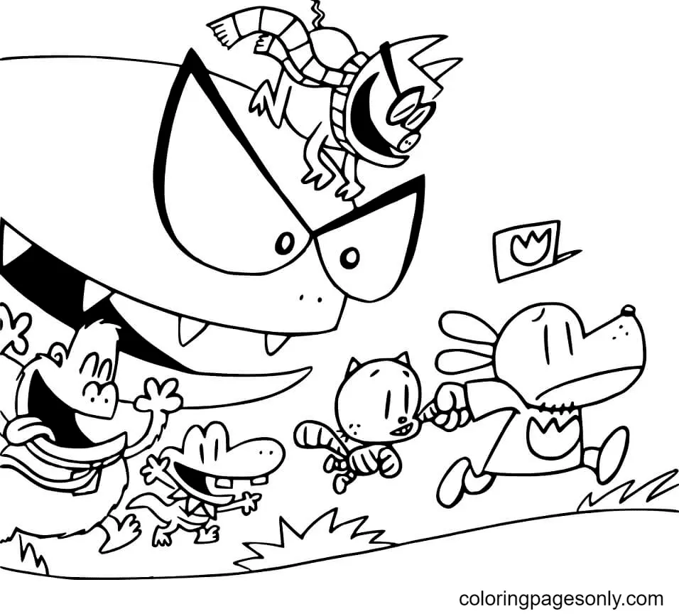 Dog Man Coloring Pages