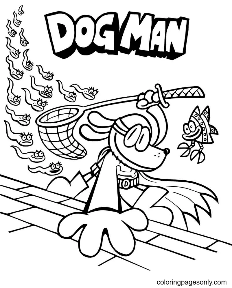 Dog Man Coloring Pages