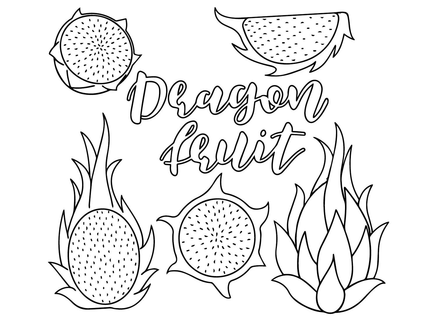 Dragon Fruit Coloring Pages