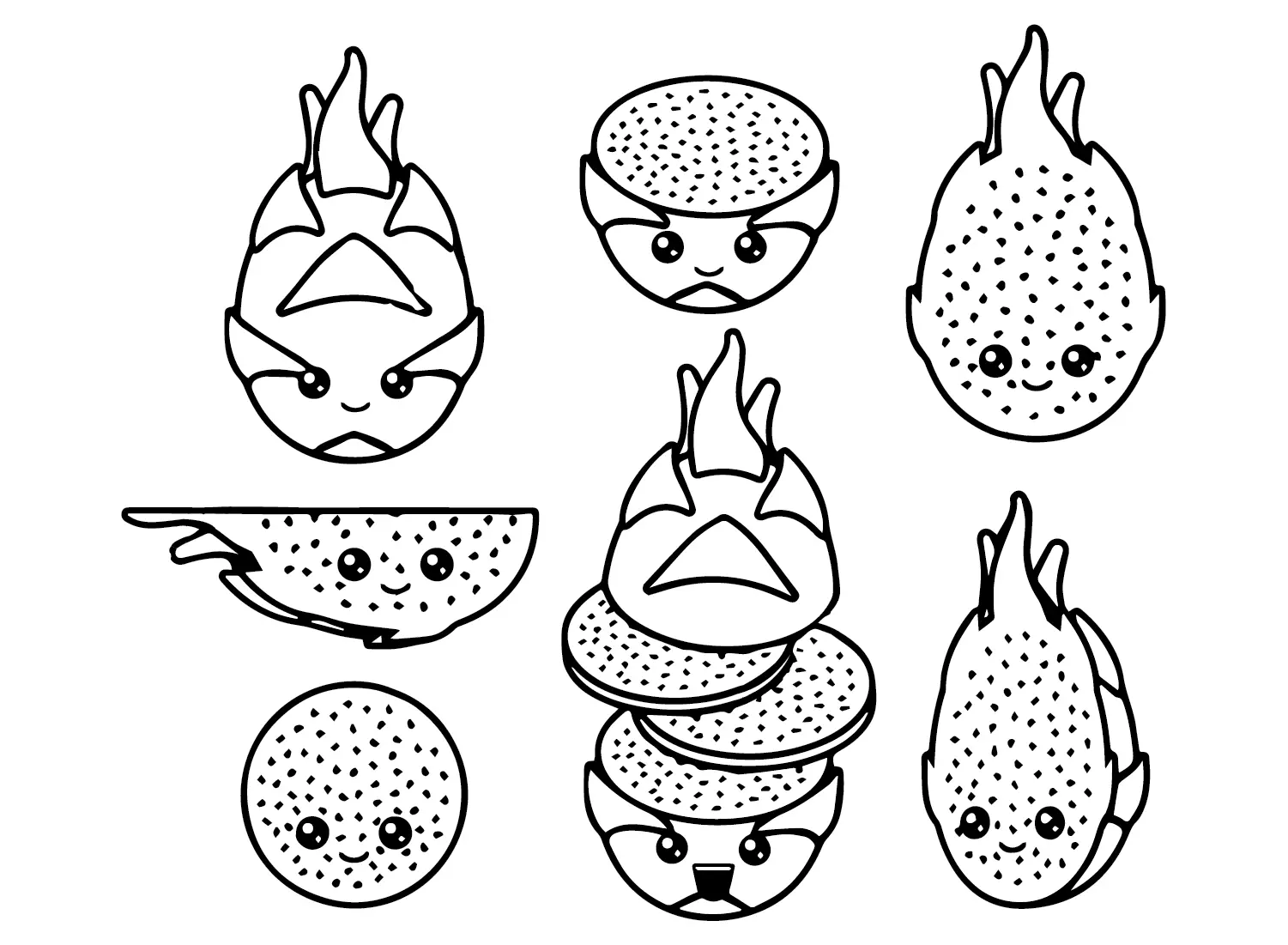 Dragon Fruit Coloring Pages